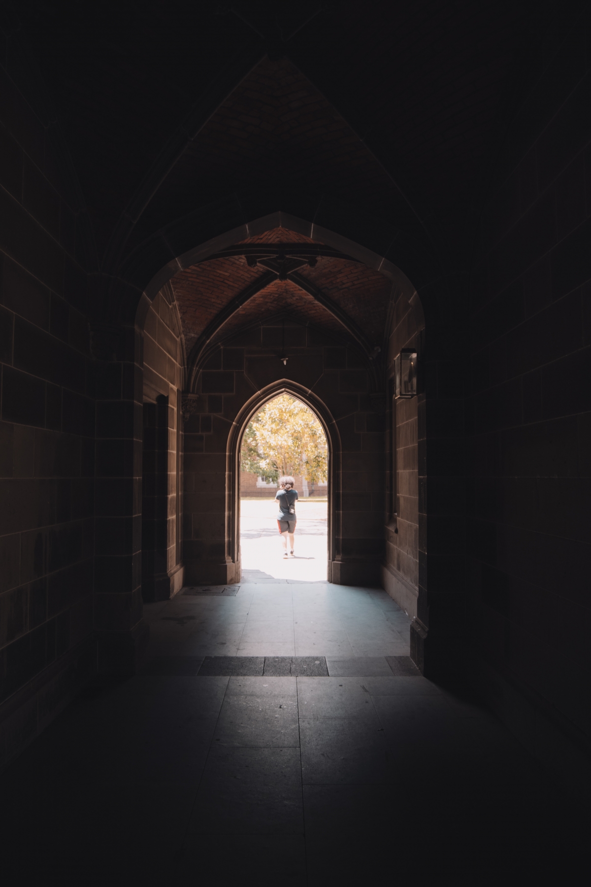 Dark pointed archway. 