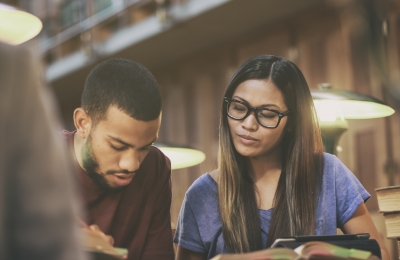 2 students working