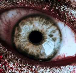 Green bloodshot eye